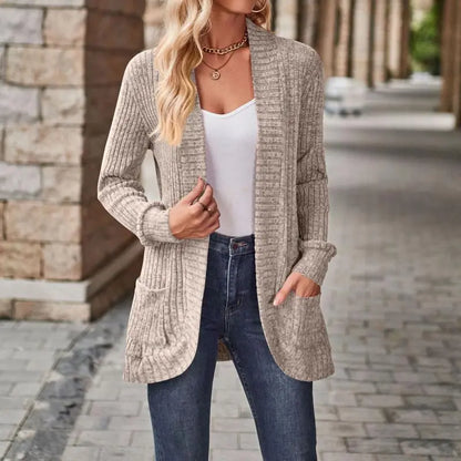 Women 2024 Fall Open Front Long Sleeve Loose Lightweight Knit Sweater