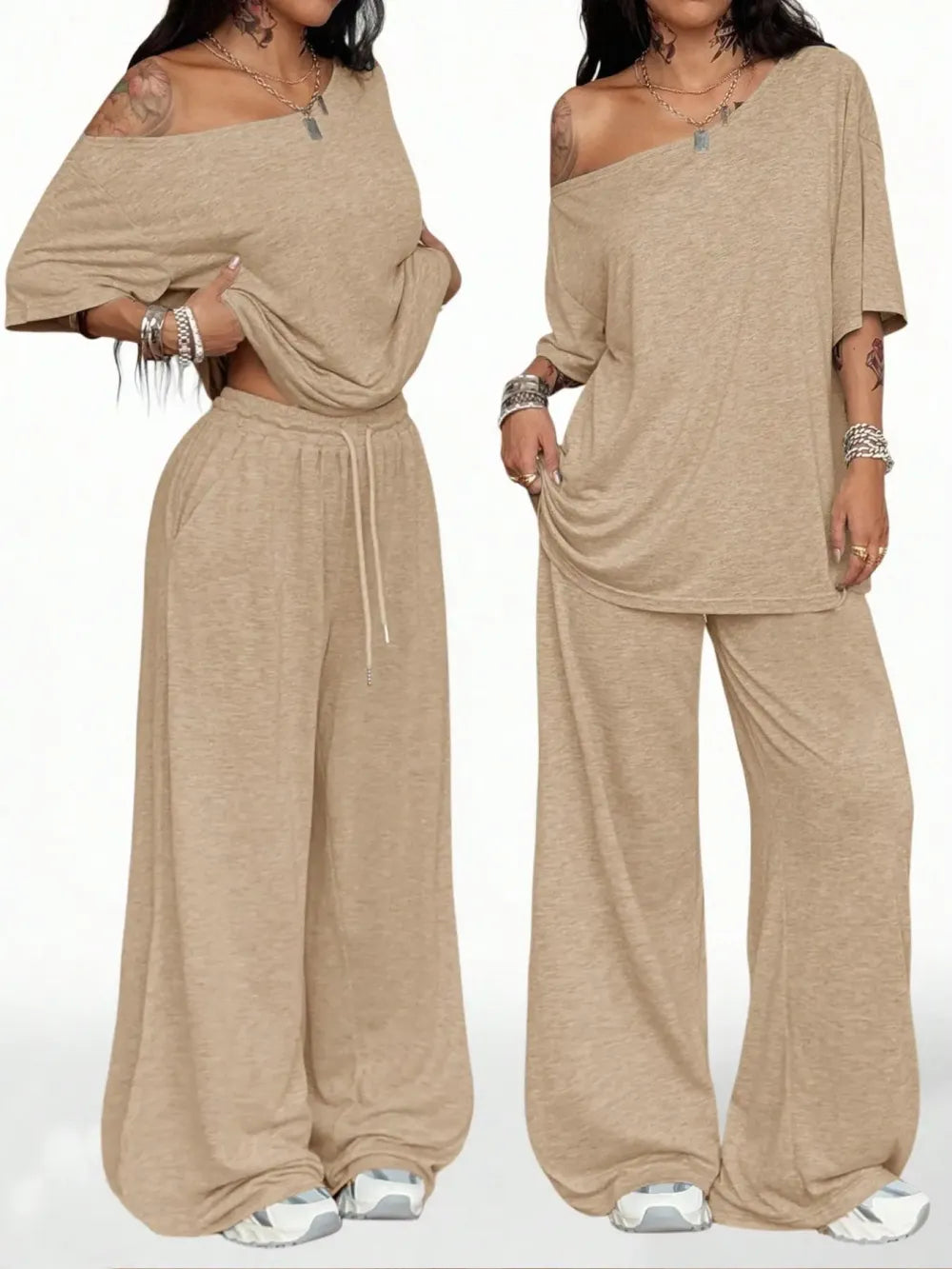 Women's Casual Solid Color Sport Two-Piece Set