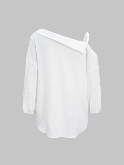 Women's Asymmetric Neckline Cold Shoulder Blouse