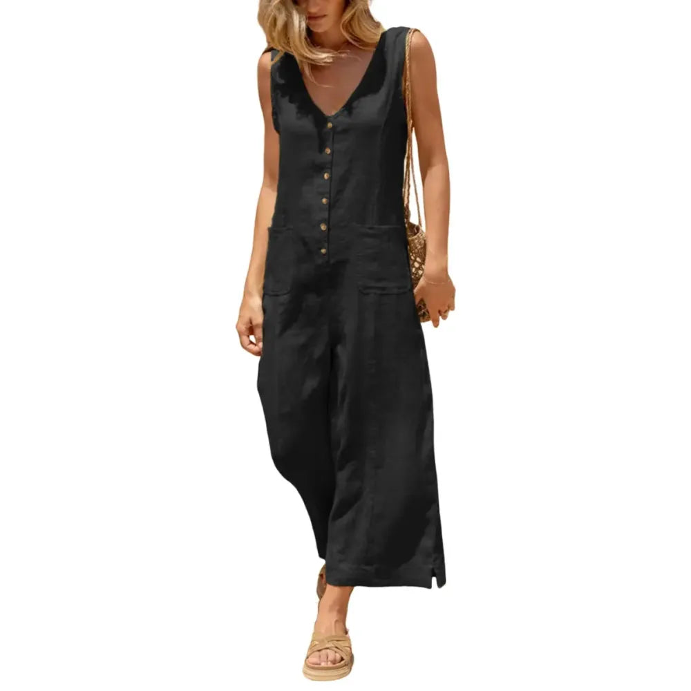 Women Button Down Jumpsuits
