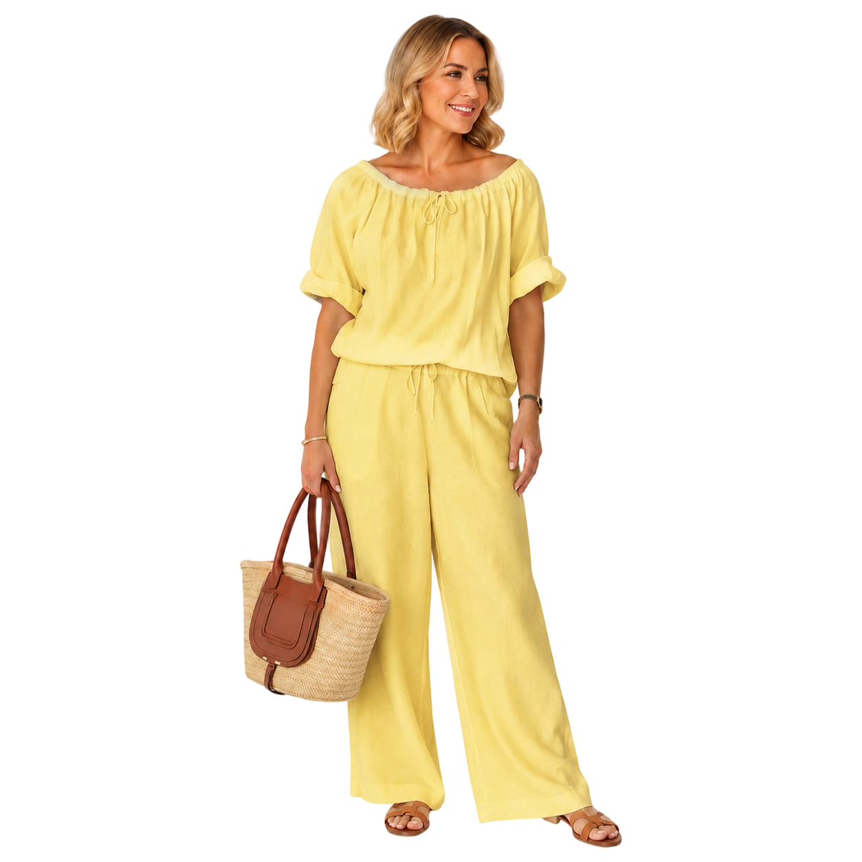 ⏳Time-Limited Special⏰Women's Drawstring Top & Pants 2-Piece Set – Relaxed Fit
