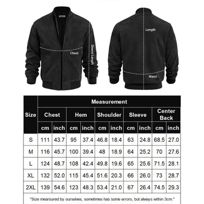 Men’s Classic Thin Casual Jacket: Stretchy Faux Suede (Lightweight, Retro, Soft)