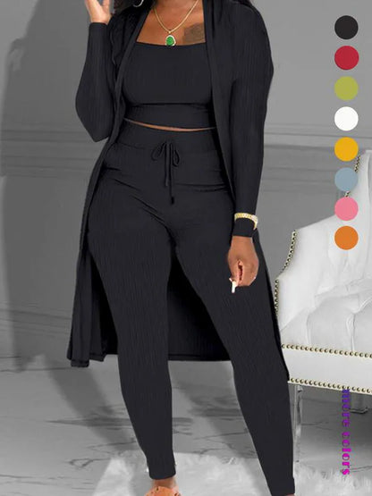 Women's Plain Long Sleeve Open Front Cardigan