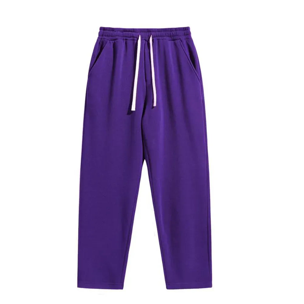 Men's Cotton Casual Regular Fit Solid Drawstring Waist Sweatpants