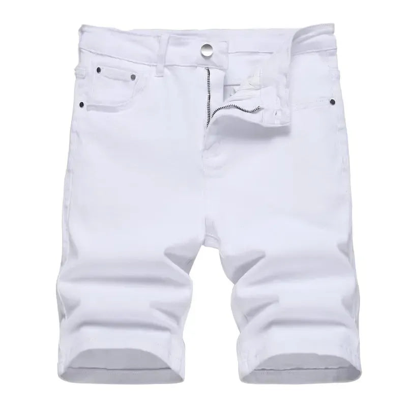 Men's Stretch Ripped Denim Cotton Comfort Shorts.