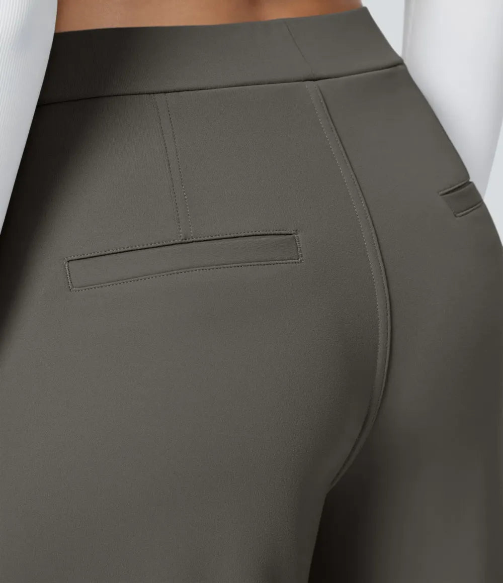 ⏰Big Spring Sale!High Waisted Side Pocket Straight Leg Work Pants