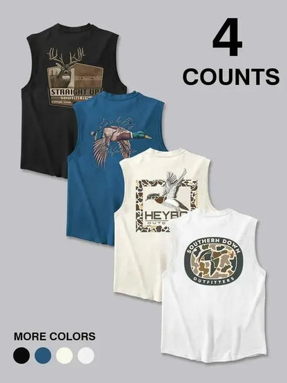 Men's Regular Fit Camo & Graphic Tank Top