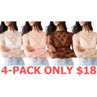 4-Pack (White,Pink,Coffee,Apricot)