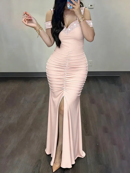 Wrapped slit dress