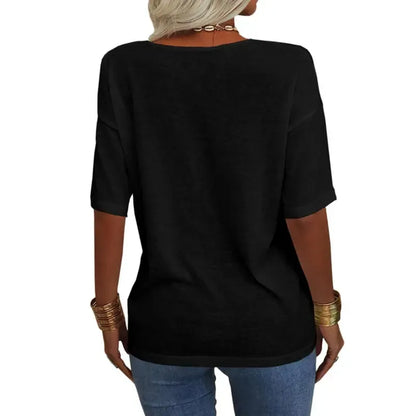 Women's 3/4 Sleeve Shirts V Neck Loose Fitting Tops