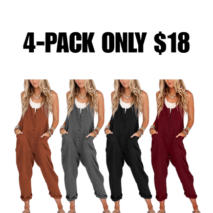 Women's Overalls Linen Cotton Jumpsuits