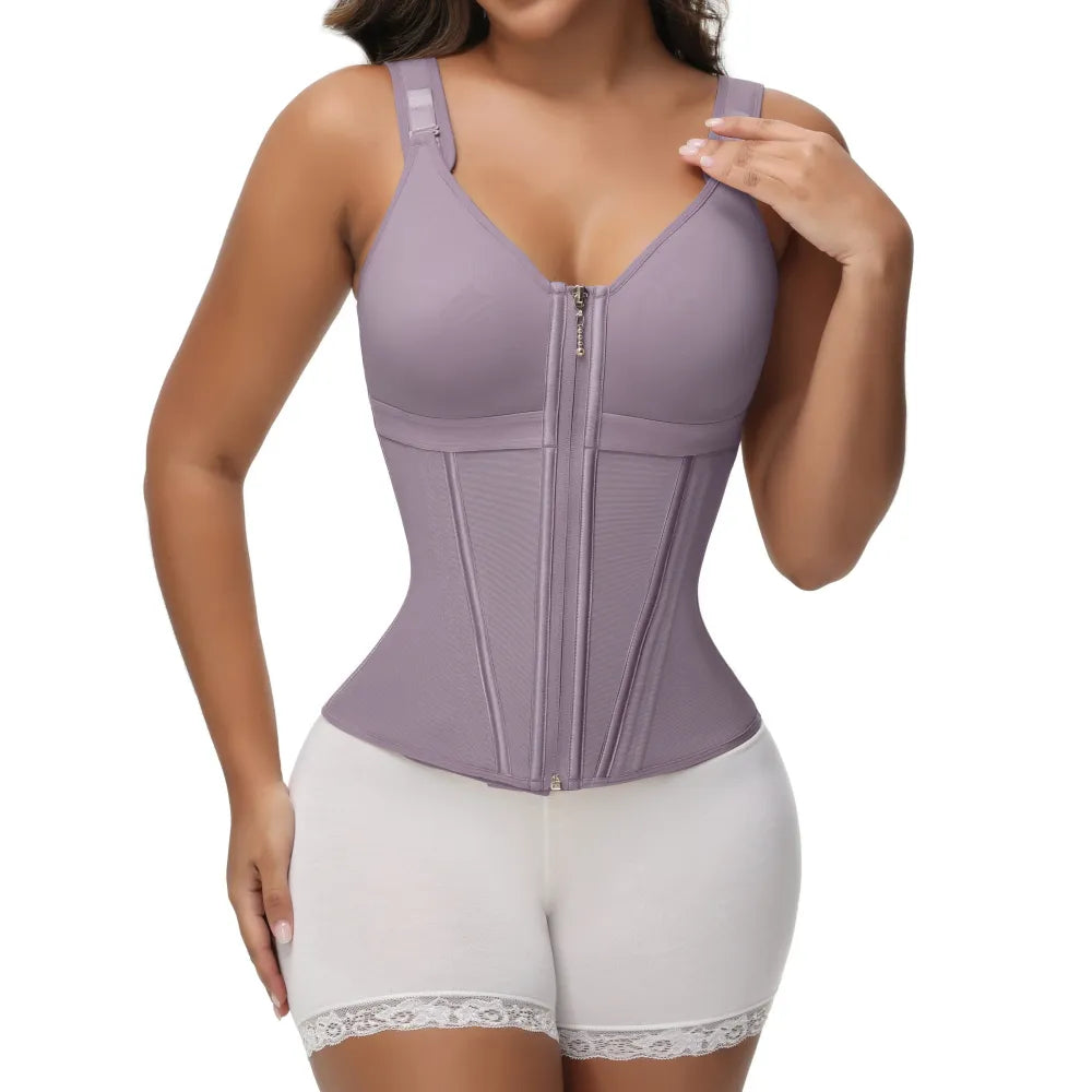 Women with Bra Tummy Control Girdle Workout Shapewear with Adjustable Shoulder Strap