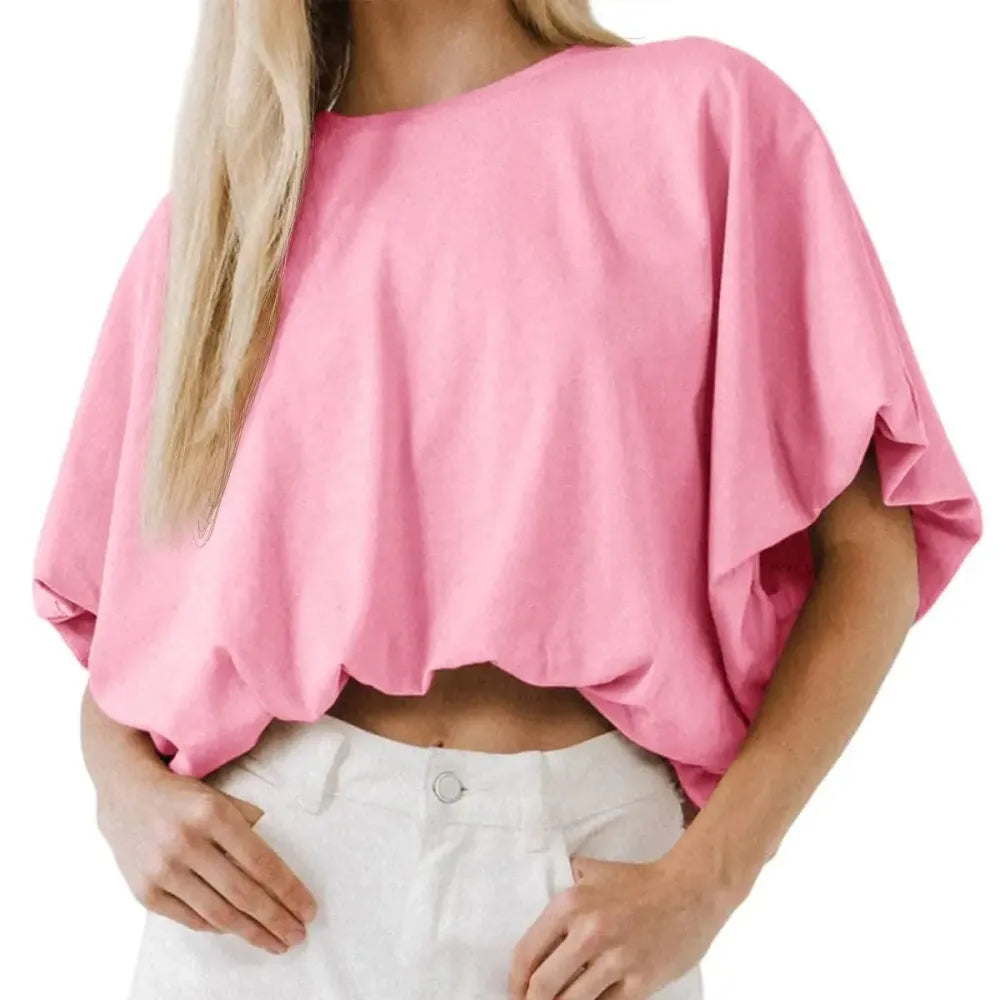 Women's Summer Crewneck Crop Tops