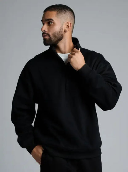 Basic quarter-zip turtleneck sweater set