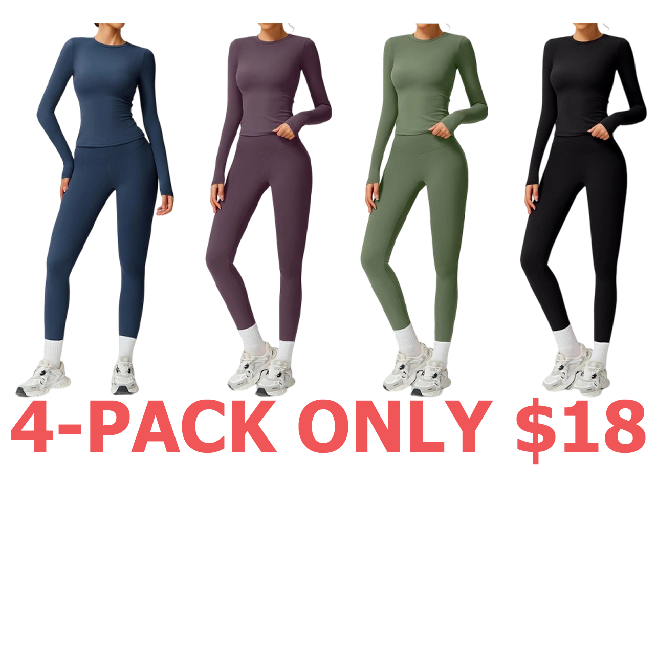 Women's Patchwork High Elastic Soft Round Neck Flat Shoulder Long Sleeve Slim Fit Beautiful Hip Tight Pants