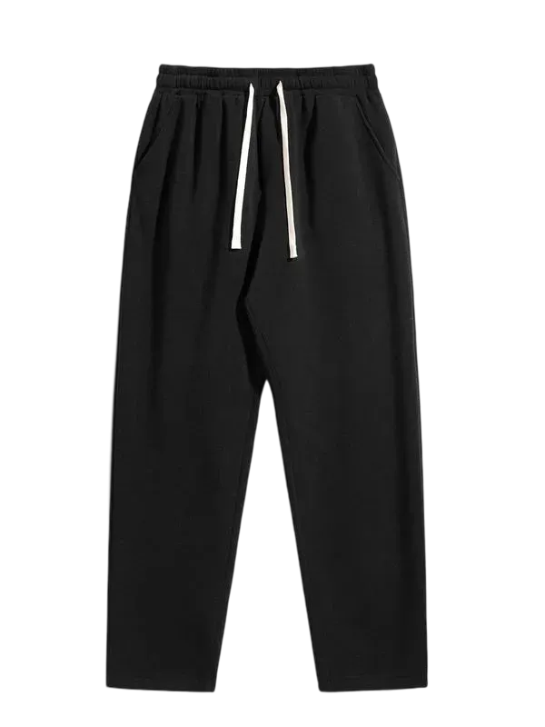 Men's Regular Fit Solid Drawstring Waist Sweatpants