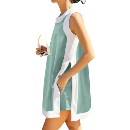 Women's Casual Color Block Two Piece Sets