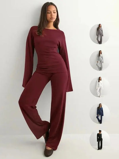 Women's Fall New Round Neck Flare Long Sleeve Top