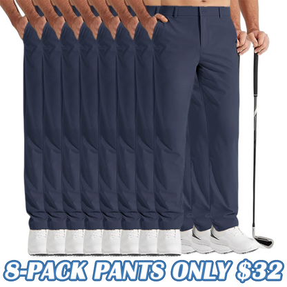 Men's Stretch Gurkha Pants Slim Fit Dress Pants