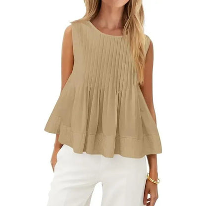 Women’s Pleated Babydoll Tank Tops