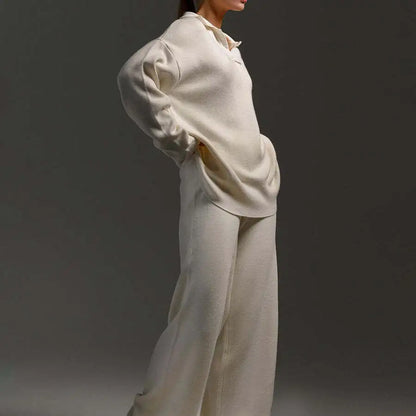 Knit Top and Wide Leg Pants 2 Piece Set