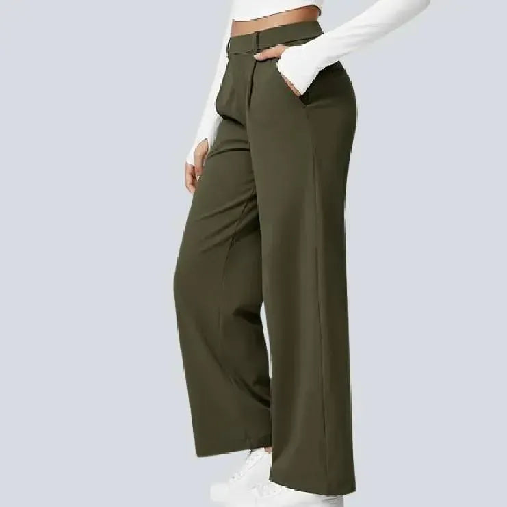 ⏰Big Spring Sale!High Waisted Side Pocket Straight Leg Work Pants