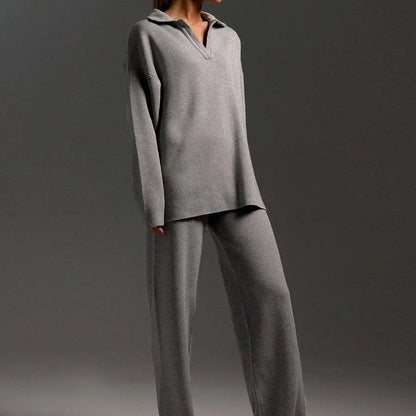 Knit Top and Wide Leg Pants 2 Piece Set