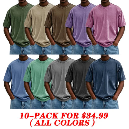 Independence Day Sale⚡10 Packs for $34.99⚡ -Fashion Washed Retro Round Neck Short-sleeved T-shirt(Unisex)