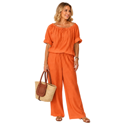 ⏳Time-Limited Special⏰Women's Drawstring Top & Pants 2-Piece Set – Relaxed Fit