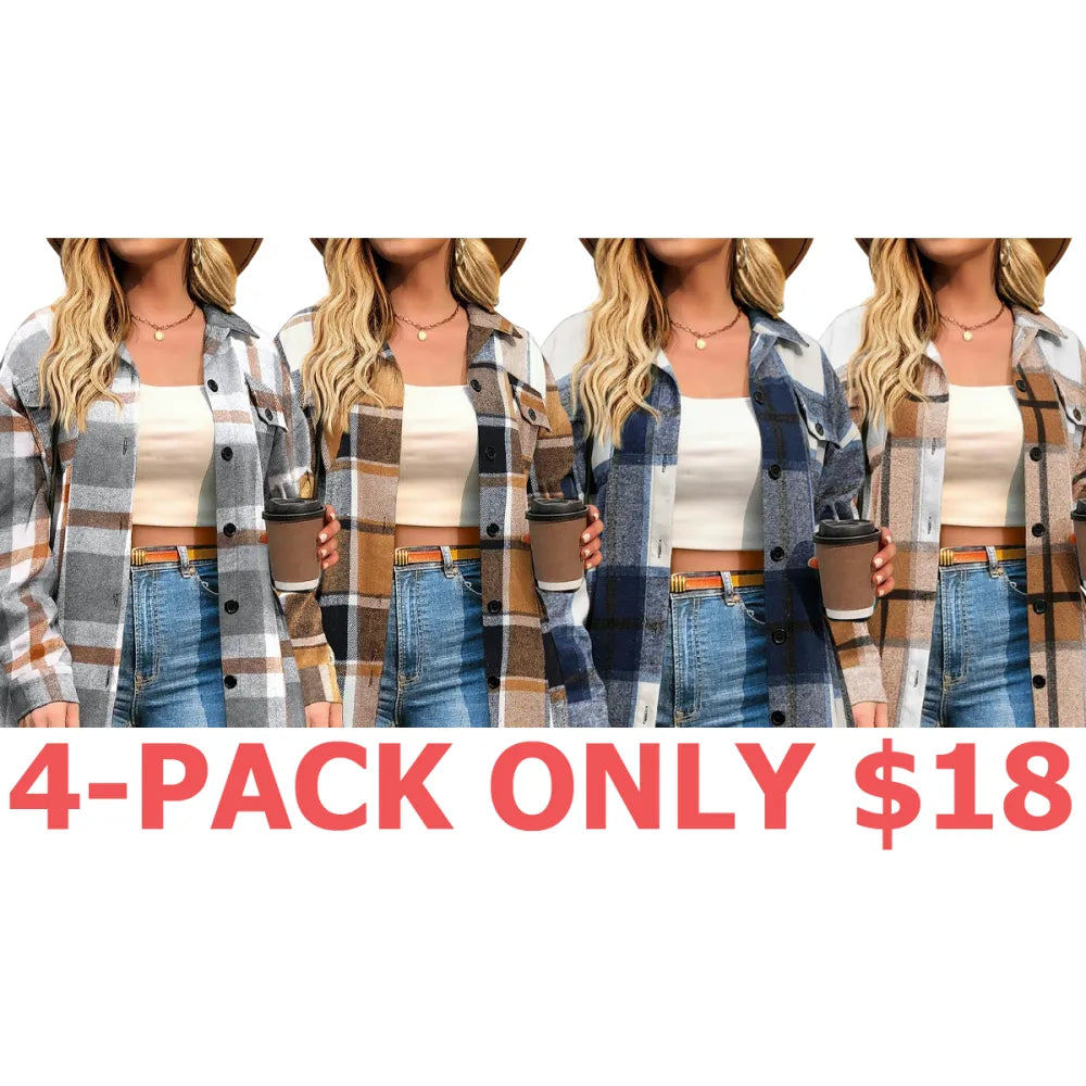 Women's Checkered Shirt Jacket