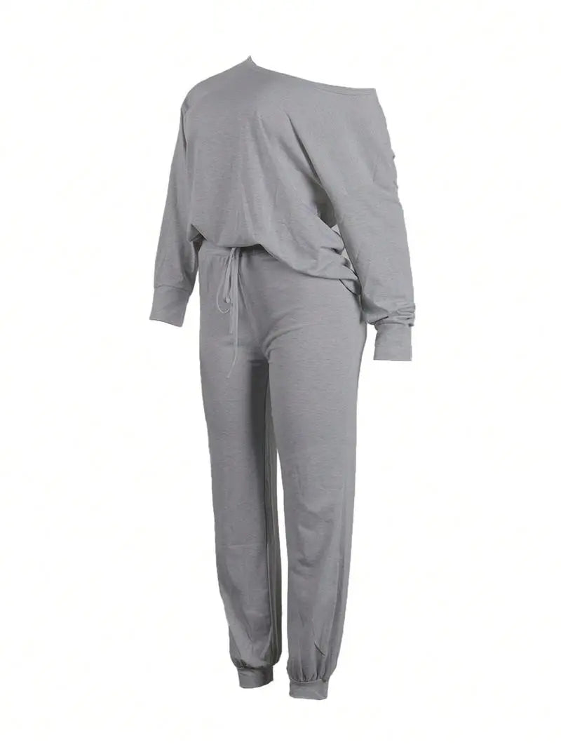 One Shoulder Two-Piece Set