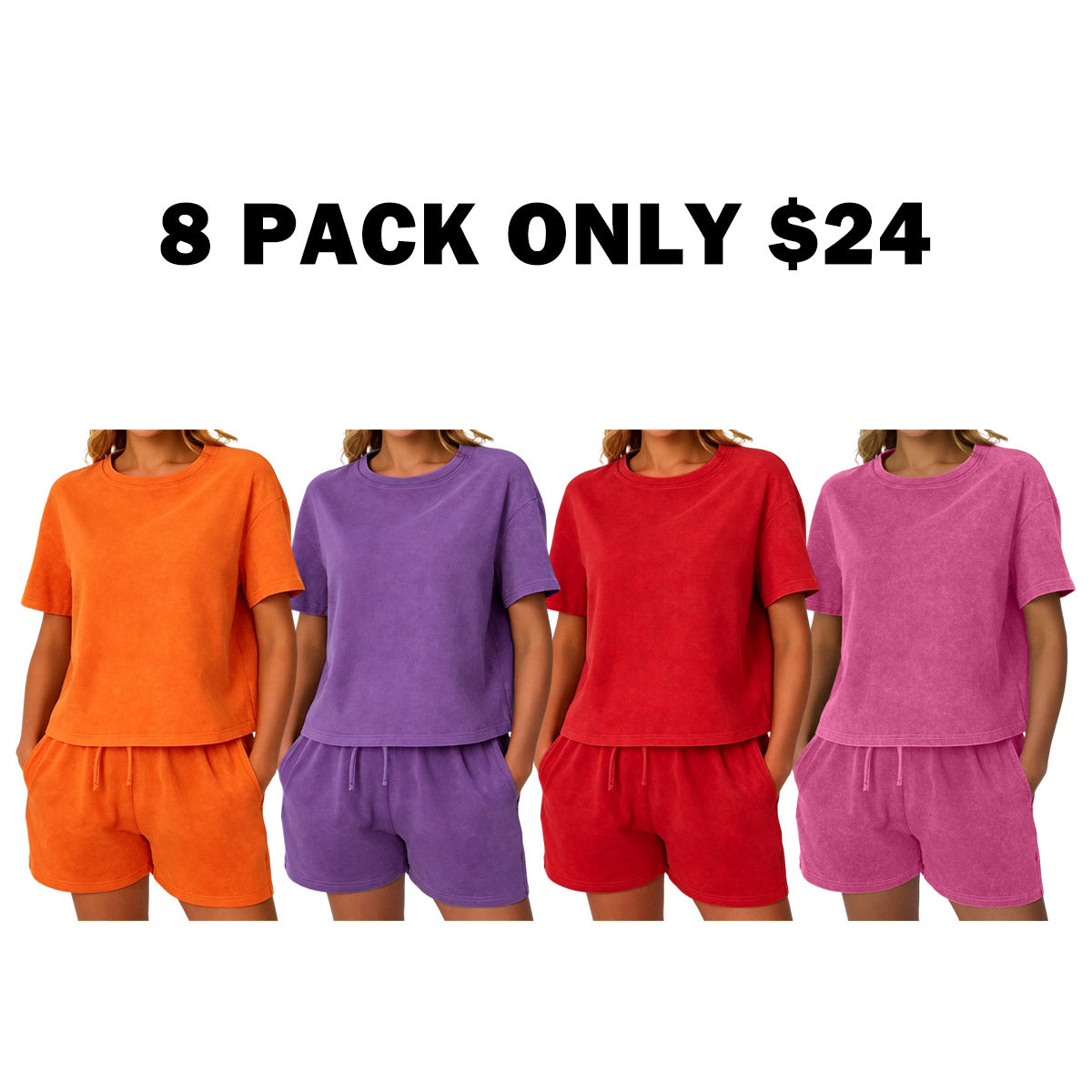 Women's Y2K Fade Craft Acid Wash 2-Piece Set