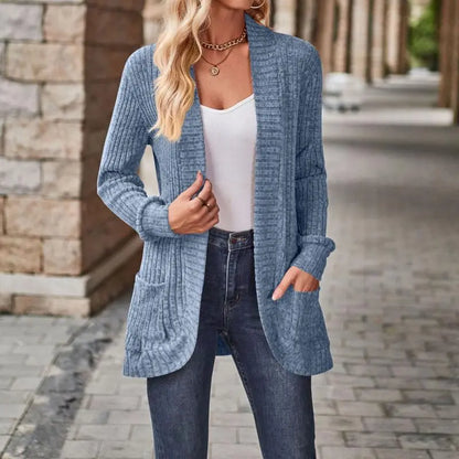 Women 2024 Fall Open Front Long Sleeve Loose Lightweight Knit Sweater