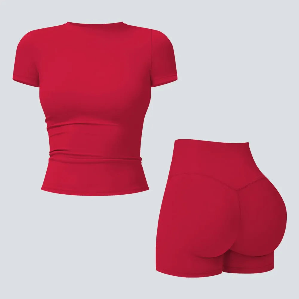 2-Piece Boat Neck Open-Back Workout Set