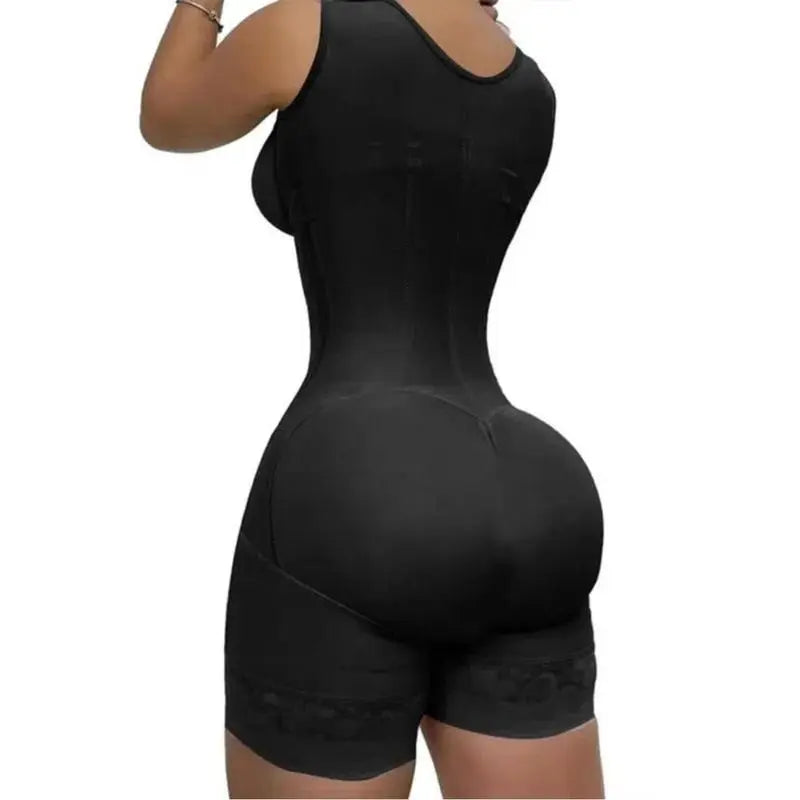 Women's Solid Color Zipper Corset Shapewear Romper