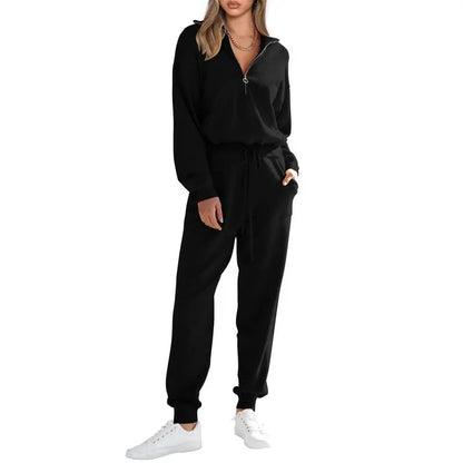 Women's 2-Piece Sweater Set Pullover Zip Up Sweatshirt Jogger Sweatpants Tracksuit Casual Outfit