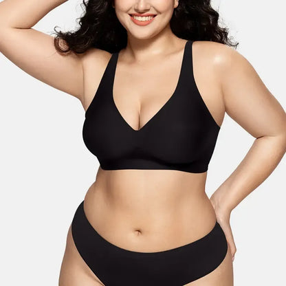 Women Wireless Seamless Bras Deep V No Underwire Push Up Bras