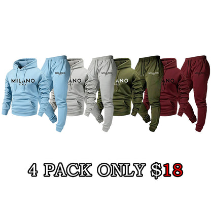 Men's Milano Printed Hoodie and Drawstring Sweatpants Set