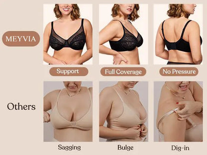 Enchante Floral Lace Plus Size Full Coverage Bra