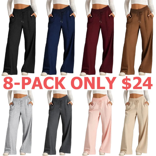Women's Wide Leg Sweatpants Casual Loose Solid Color Pants