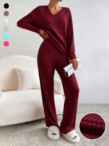 Women's Solid Drop Shoulder Pocket Lounge Set