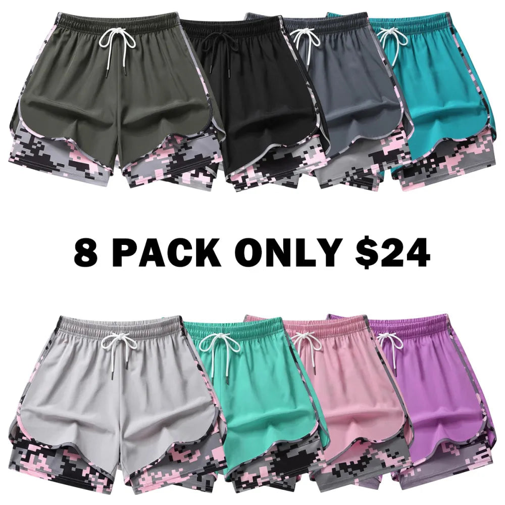women’s casual athletic shorts with built-in liner