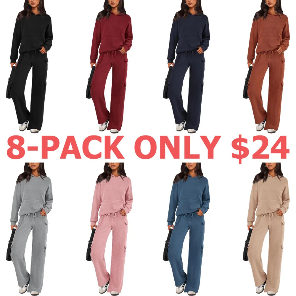 Women's 2 Piece Lounge Sets - Knitted Hoodie