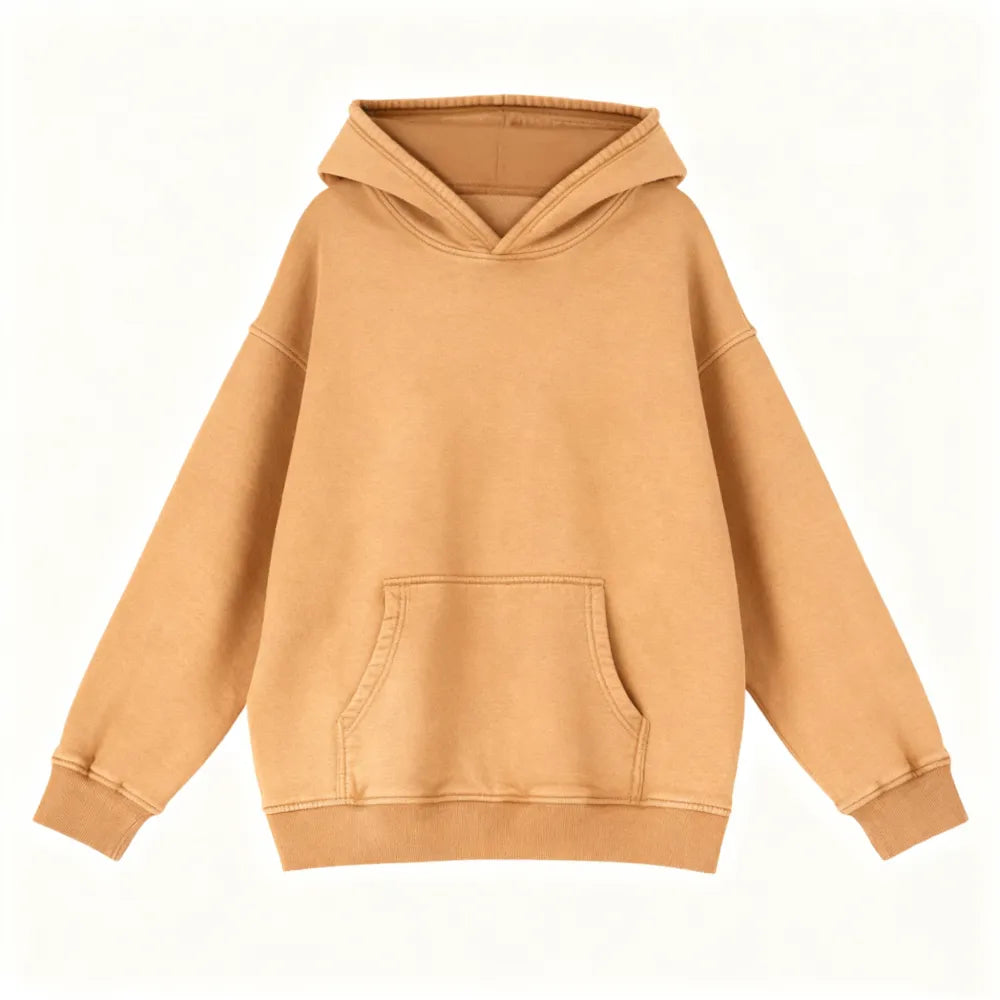 Unisex Casual Oversized Acid Wash Tops Hoodie Pullover