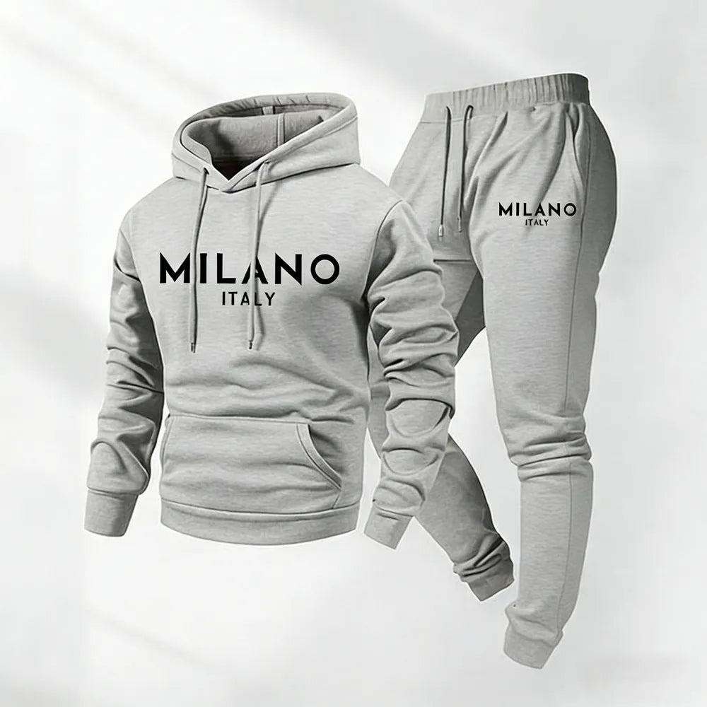 Men's Milano Printed Hoodie and Drawstring Sweatpants Set