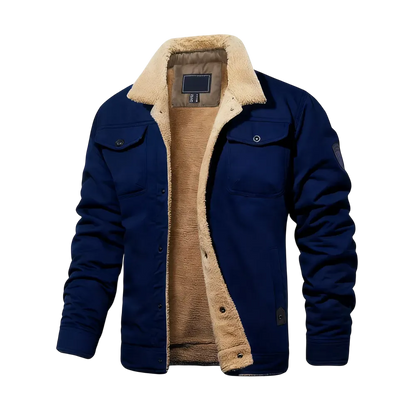 Men's Sherpa Lined Trucker Jacket – Warm, Casual Cotton Fleece