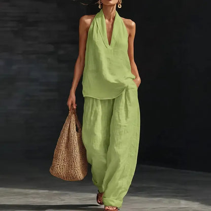 Boho Linen Two Piece Set - Perfect for Beach