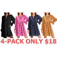 4-Pack (Black,Rose Red,Navy Blue,Golden Apricot)