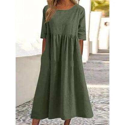 Summer New Cotton and Linen Casual Short Sleeve