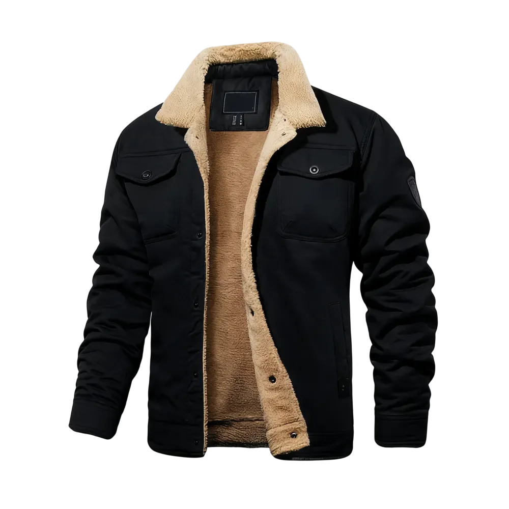 Men's Sherpa Lined Trucker Jacket – Warm, Casual Cotton Fleece